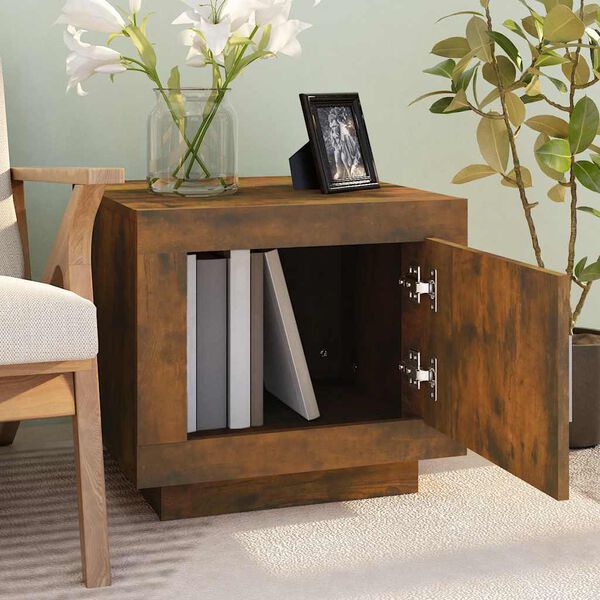 vidaXL Kavos staliukas, dūminio ąžuolo, 51x50x45cm, apdirbta mediena