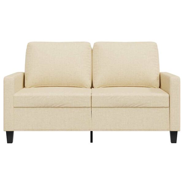 vidaXL Dvivietė sofa, kreminės spalvos, 120cm, audinys