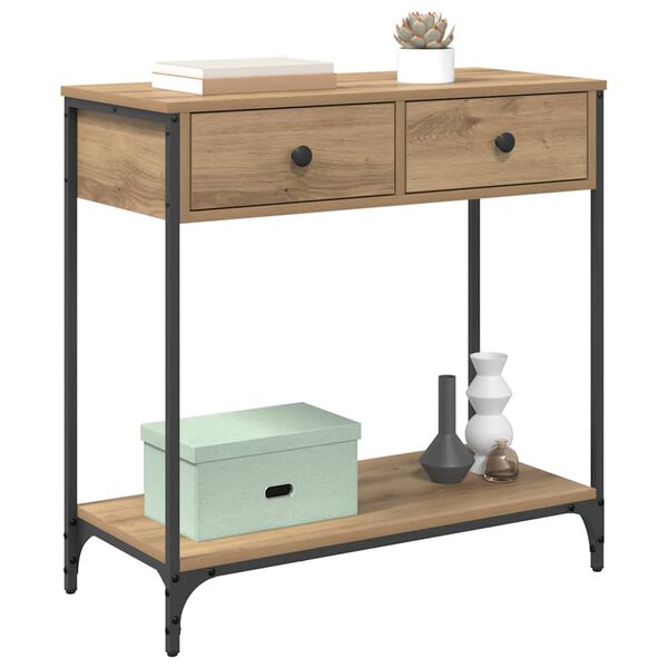 vidaXL Konsolinis stalas Amatininkų ąžuolas 75 x 34,5 x 75 cm