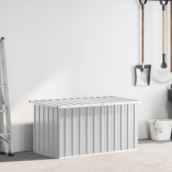 vidaXL Sodo daiktadėžė, pilkos spalvos, 129x67x65cm