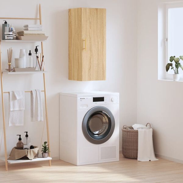 vidaXL Prie sienos montuojama spintelė, sonoma ąžuolo, 34,5x34x90cm