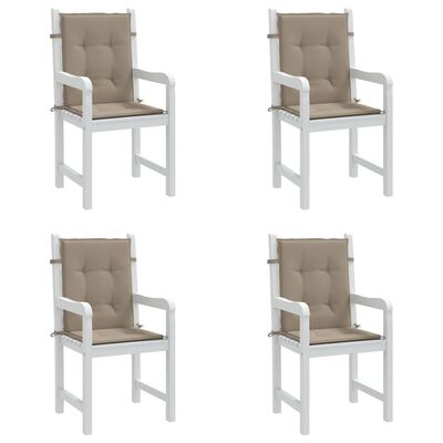 vidaXL Sodo kėdės pagalvėlės, 4vnt., taupe, 100x50x3cm, audinys