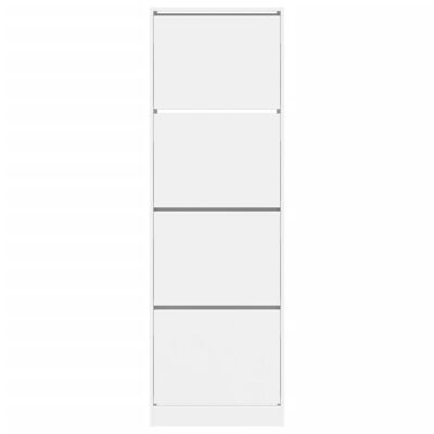 vidaXL Batų spintelė su 4 atverčiamais stalčiais, balta, 60x34x187,5cm