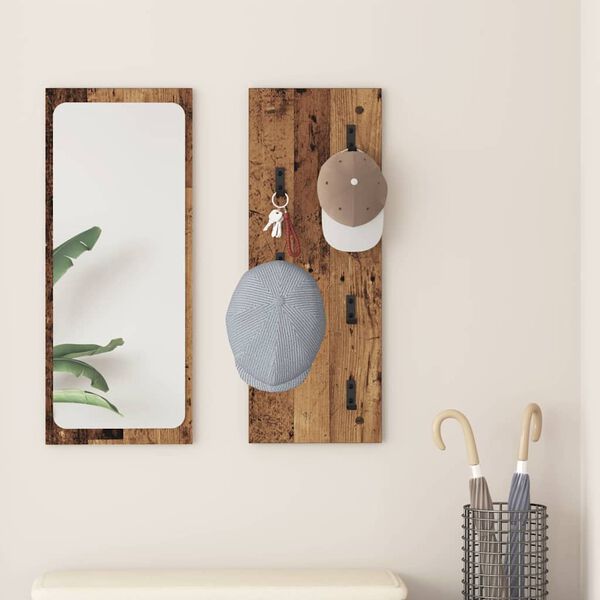 vidaXL Prikabinamas paltas su saugykla Senas medis 30 x 1,5 x 80 cm