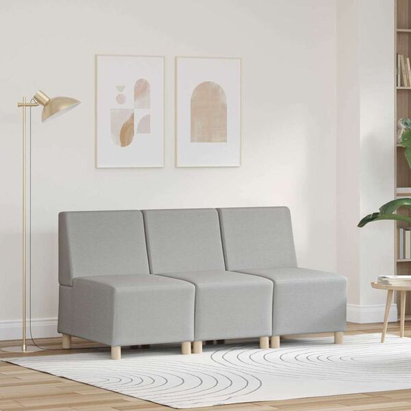 vidaXL Modulinis sofa vienetas be rankų 3 pcs Debesų pilka