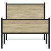 vidaXL Lovos rėmas be čiužinio, sonoma ąžuolo, 107x203cm, metalas