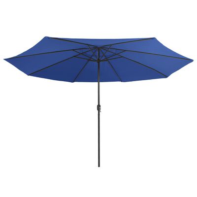 vidaXL Lauko skėtis su metaliniu stulpu, mėlynos spalvos, 400cm