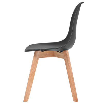 vidaXL Valgomojo kėdės, 4vnt., juodos spalvos, plastikas