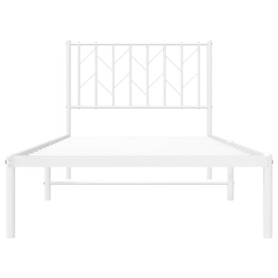 vidaXL Metalinis lovos rėmas su galvūgaliu, baltas, 90x190cm