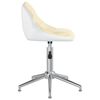vidaXL Pasukama valgomojo kėdė, kreminės/baltos spalvos, dirbtinė oda
