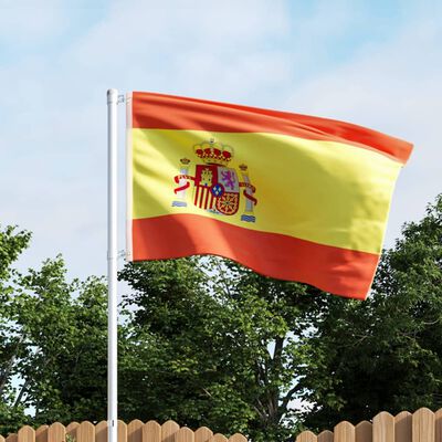 vidaXL Ispanijos vėliava su stiebu, aliuminis, 4m