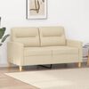vidaXL Dvivietė sofa, kreminės spalvos, 120cm, audinys