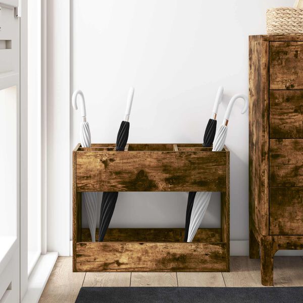 vidaXL Sandėliavimo kabliukas ir laikiklis su saugykla Rūkyta ąžuolas