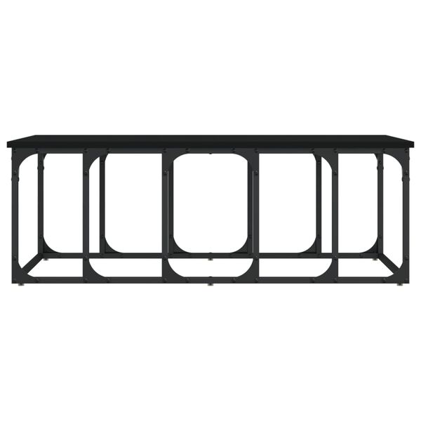 vidaXL Kavos staliukas, juodas, 100x50x35,5cm, apdirbta mediena