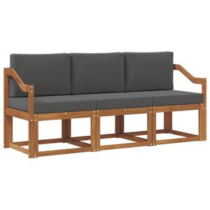 vidaXL Lauko sofos komplektas su pagalve 3 pcs Natūralus ir antracitas