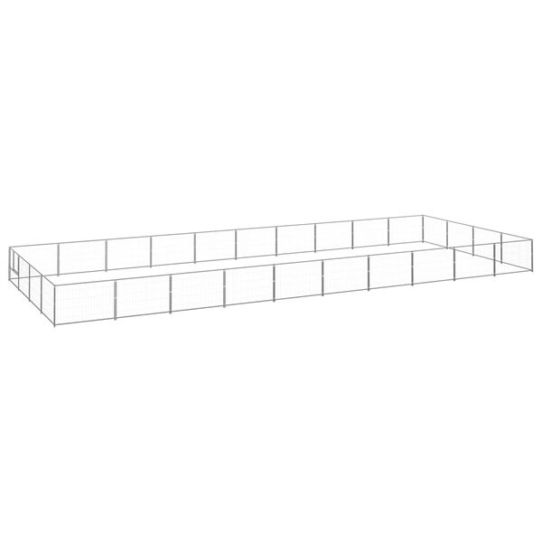 vidaXL Voljeras &scaron;unims, sidabrinės spalvos, 40m&sup2;, plienas