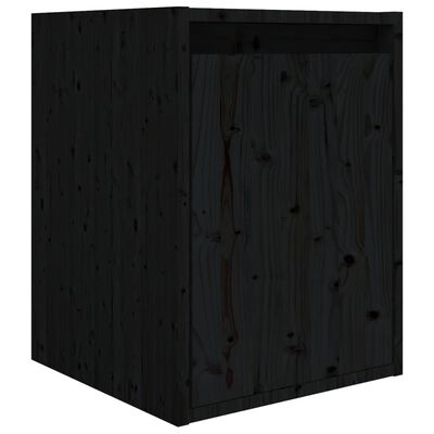 vidaXL Televizoriaus spintelės, 8vnt., juodos, pušies medienos masyvas