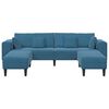 vidaXL Sofa 3 pcs Mėlyna 250 x 188 x 76 cm Aksomas