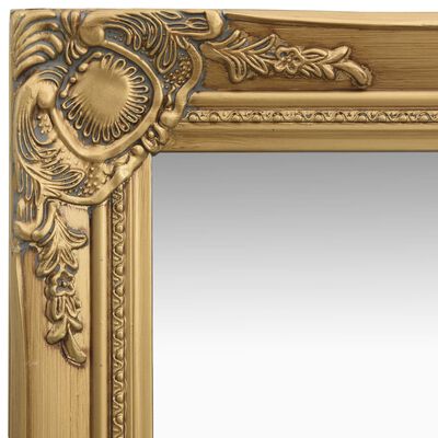 vidaXL Sieninis veidrodis, aukso spalvos, 40x40cm, barokinis stilius