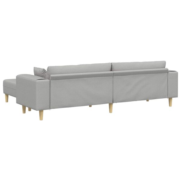 vidaXL Sofa su pagalve 3 pcs Debesų pilka audinys