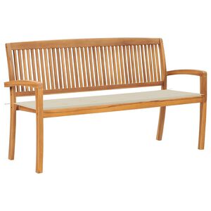 vidaXL Sudedamas sodo suoliukas su pagalvėle, 159 cm, tikmedis