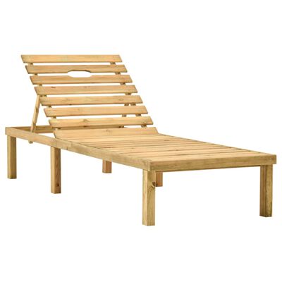 vidaXL Sodo saulės gultas su staliuku, impregnuota pušies mediena
