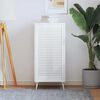 vidaXL Spintelės durelės, baltos, 99,3x49,4cm, pu&scaron;is, žaliuzių dizaino