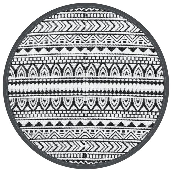 vidaXL Lauko kilimas, ARAKIL juodos spalvos, 200cm skersmens, PP