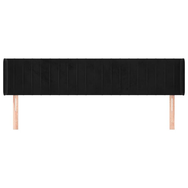 vidaXL Galvūgalis su auselėmis, juodos spalvos,163x16x78/88cm, aksomas