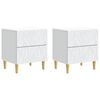 vidaXL Naktinis staliukas 2 pcs Balta 43 x 34,5 x 48 cm