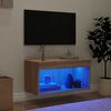 vidaXL TV spintelė su LED lemputėmis, ąžuolo spalvos, 60x30x30cm