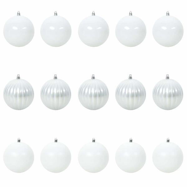 vidaXL Kalėdinių Kraitės Rinkinys 15 pcs Balta Plastmasė