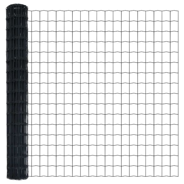 vidaXL Euro tvora Pilka 1,6 x 10 m PVC padengta geležis