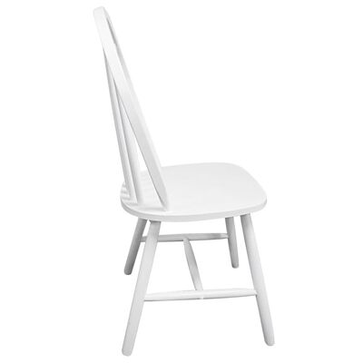 vidaXL Valgomojo kėdės, 2vnt., baltos, kaučiukmedžio masyvas