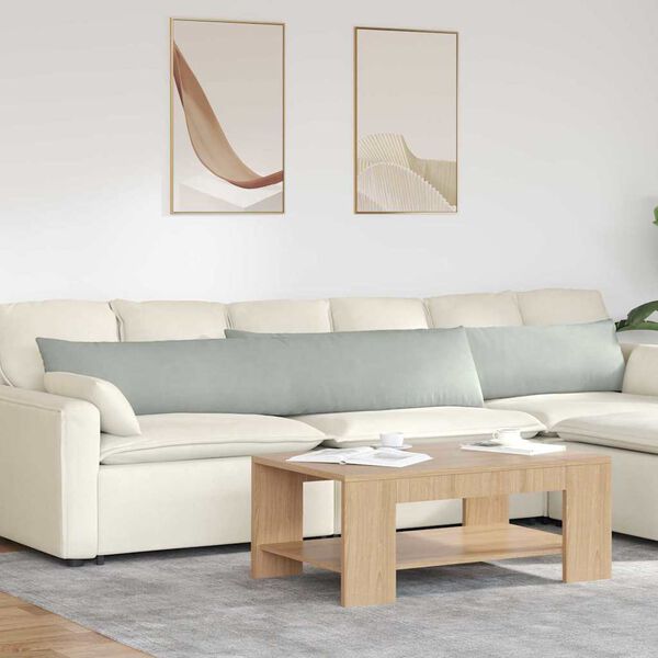 vidaXL Sofa Pagalvės 2 pcs &Scaron;viesiai pilka 200 x 40 cm