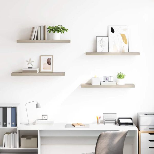 vidaXL Pakabinamos lentynos, 4vnt., ąžuolo, 80x23,5x3,8cm, MDF