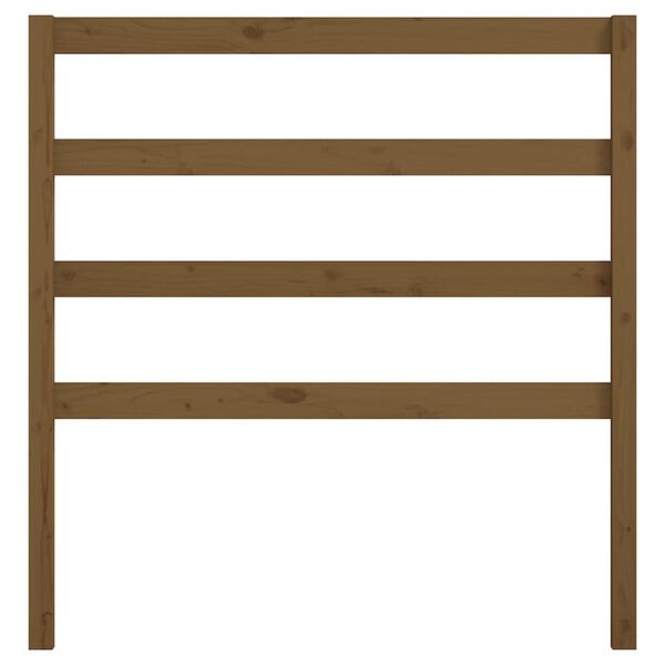 vidaXL Lovos galvūgalis, medaus rudas, 106x4x100cm, pu&scaron;ies masyvas