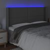 vidaXL Galvūgalis su LED, pilkos spalvos, 203x16x118/128 cm