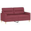 vidaXL Dvivietė sofa su pagalvėlėmis, raudonojo vyno, 140cm, audinys