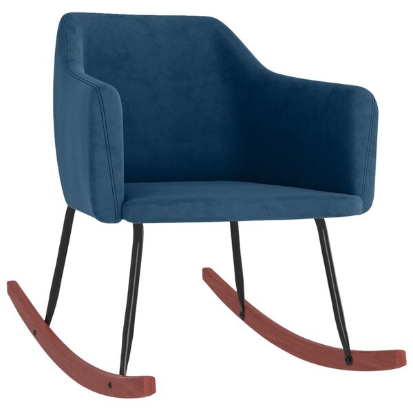 vidaXL Supama kėdė, mėlynos spalvos, aksomas