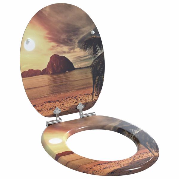 vidaXL Mink&scaron;tai užsidarantis tualeto dangtis Oranžinė 44 x 38 cm