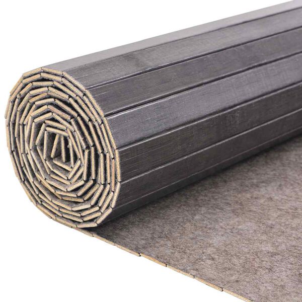 vidaXL Kambario pertvara, bambukas, pilka, plotis 250 cm, auk&scaron;tis 165 cm