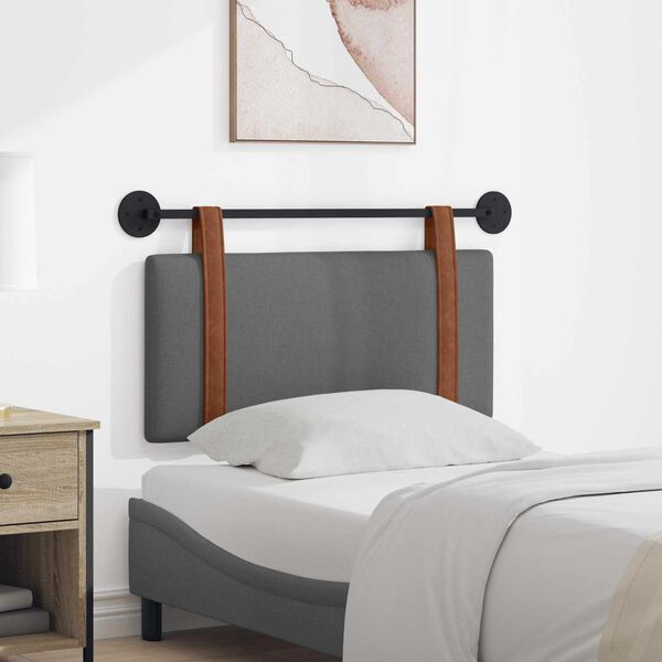 vidaXL Kabantysis galvūgalis Tamsiai pilka 90 x 55 x 5 cm Antikinis PU