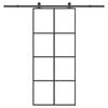 vidaXL Stumdomos durys su įrangos rinkiniu, 90x205cm, ESG ir aliuminis