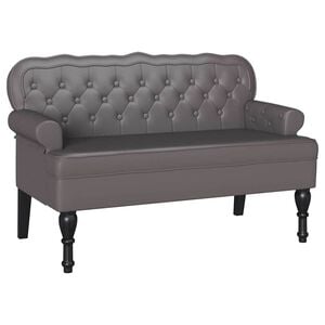 vidaXL Česterfildo suolas Pilka 119,5 x 64,5 x 75 cm Dirbtinė oda