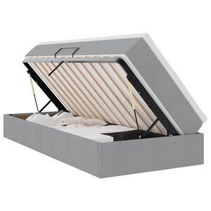 vidaXL Lova su daiktų laikymo vieta ir čiužiniu &Scaron;viesiai pilka