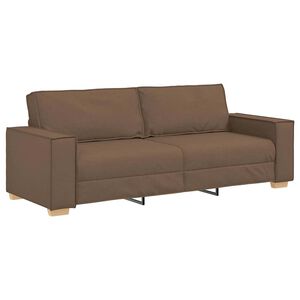 vidaXL Trivietė sofa, ruda, 180 cm, audinys