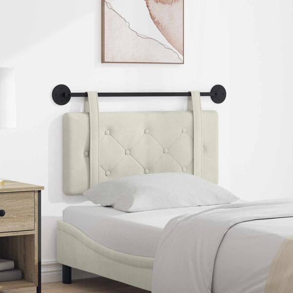 vidaXL Kabantysis galvūgalis Kreminė 90 x 55 x 5 cm Aksomas