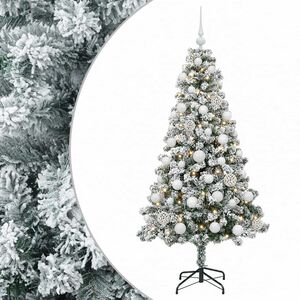 vidaXL Dirbtinė Kalėdų eglutė su burbulais 120 cm 150 LED &Scaron;ilta balta