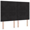 vidaXL LED galvūgalis su LED juostelėmis Juodas 144 cm Aksomas
